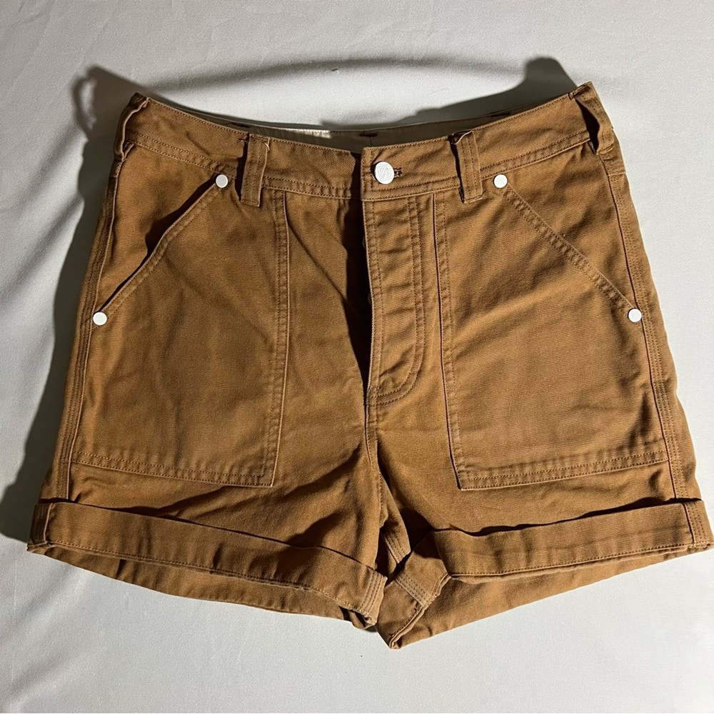 Topo Designs Shorts Womens 6  Canvas Chore Button Fly Outdoor Cotton Knit